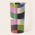 abstract mid mod retro with pink 3 Travel Mug Gallery Image 1