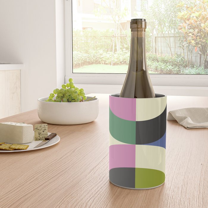 abstract mid mod retro with pink 3 Wine Chiller Gallery Image 4