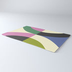 abstract mid mod retro with pink 3 Rug Gallery Image 3