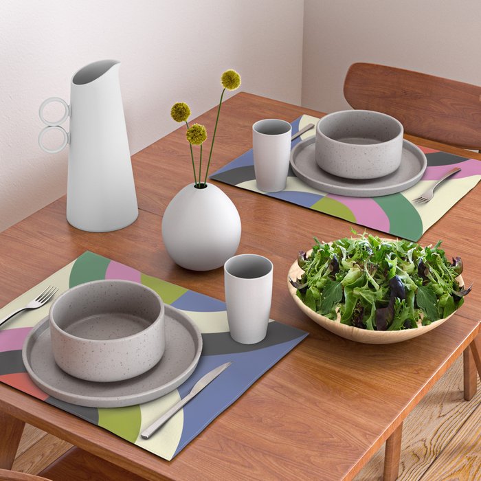 abstract mid mod retro with pink 3 Placemat Gallery Image 2