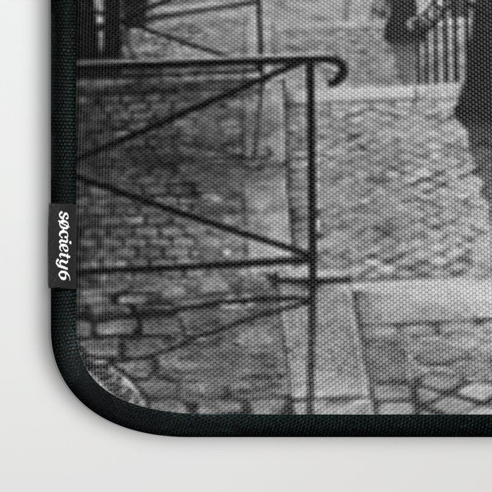 Sacre Coeur, Montmartre, Paris, France Stairs black and white photograph / black and white photography Laptop Sleeve Gallery Image 3