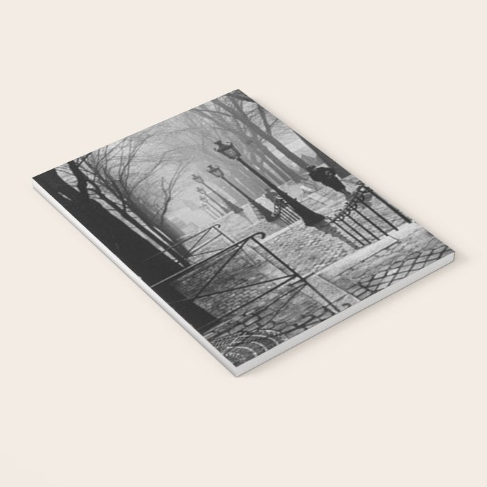 Sacre Coeur, Montmartre, Paris, France Stairs black and white photograph / black and white photography Notebook Gallery Image 3