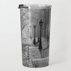 Sacre Coeur, Montmartre, Paris, France Stairs black and white photograph / black and white photography Travel Mug Gallery Image 3