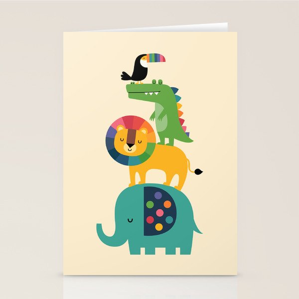 Rainbow Safari Stationery Card Gallery Image 1
