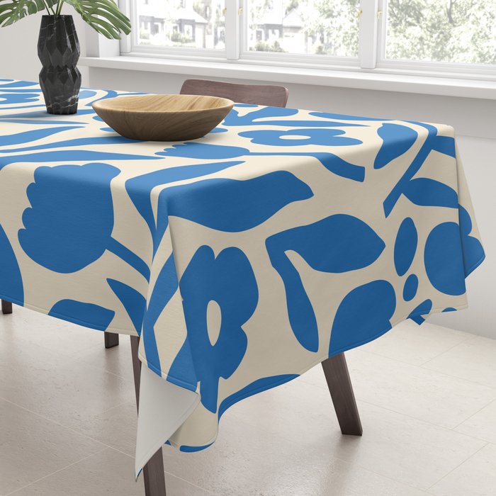 Blue flower nature art pattern Tablecloth Gallery Image 3