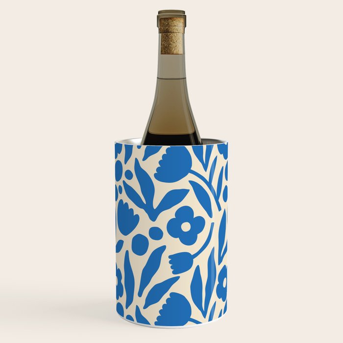 Blue flower nature art pattern Wine Chiller Gallery Image 3