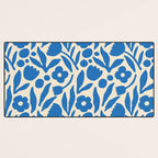 Blue flower nature art pattern Desk Mat Gallery Image 3