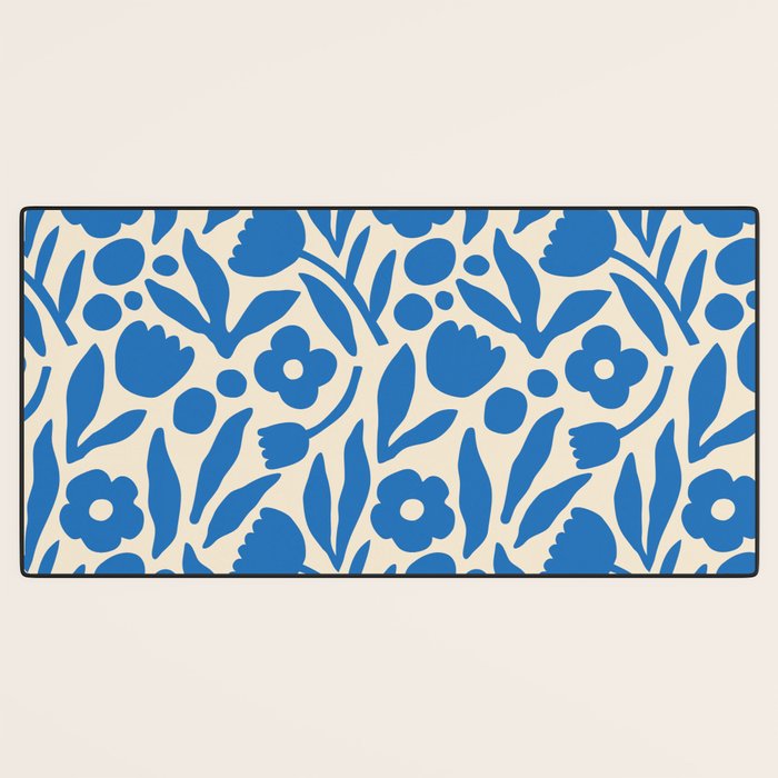Blue flower nature art pattern Desk Mat Gallery Image 3