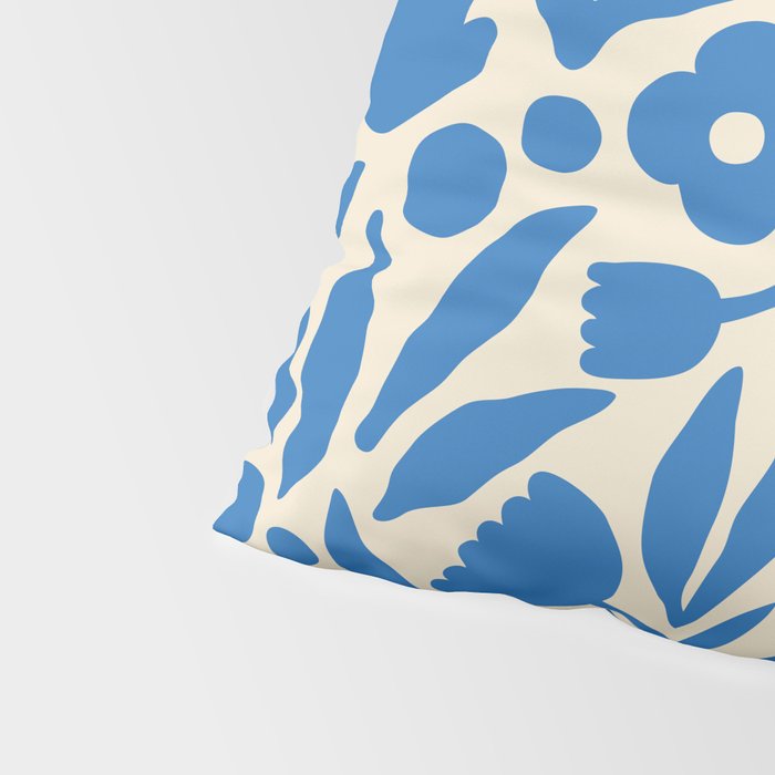 Blue flower nature art pattern Pillow Sham Gallery Image 4