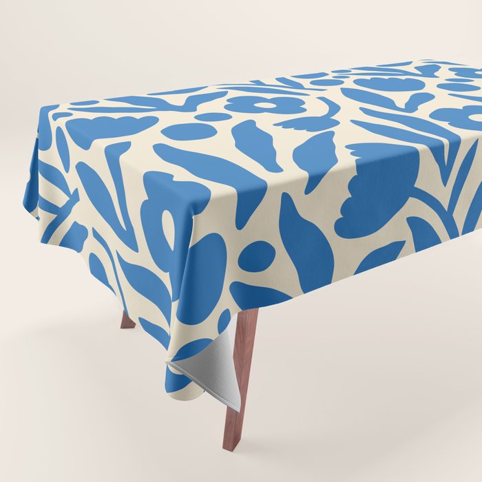 Blue flower nature art pattern Tablecloth Gallery Image 1