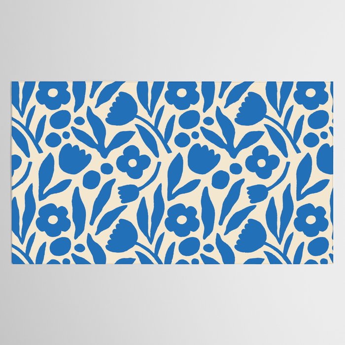 Blue flower nature art pattern Tablecloth Gallery Image 2