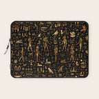 Ancient Egyptian Hieroglyphics Obsidian Copper Laptop Sleeve Gallery Image 1