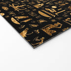 Ancient Egyptian Hieroglyphics Obsidian Copper Welcome Mat Gallery Image 2