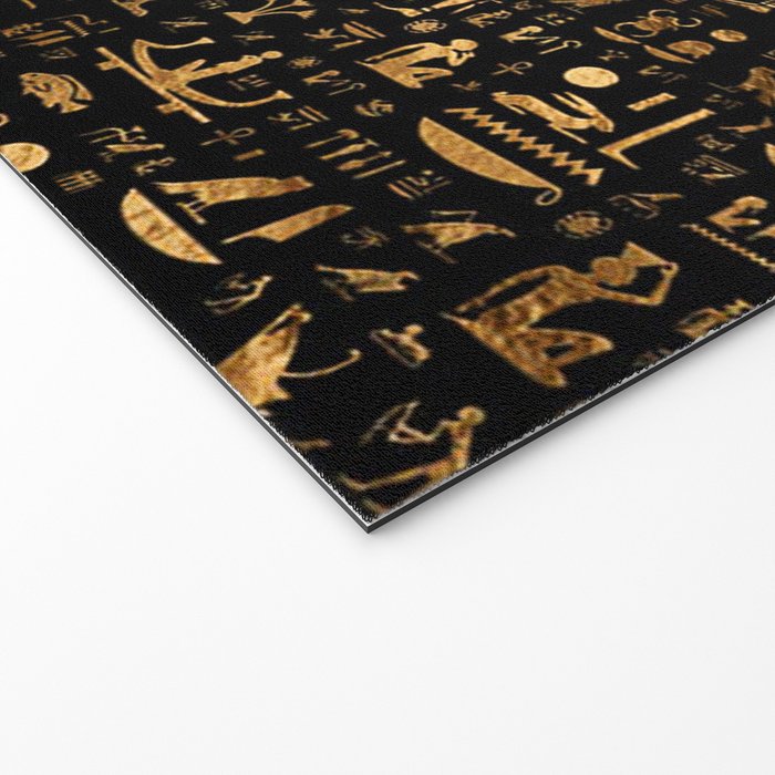 Ancient Egyptian Hieroglyphics Obsidian Copper Welcome Mat Gallery Image 2