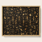 Ancient Egyptian Hieroglyphics Obsidian Copper Serving Tray Gallery Image 1