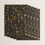 Ancient Egyptian Hieroglyphics Obsidian Copper Wrapping Paper Gallery Image 3