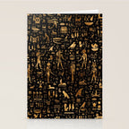 Ancient Egyptian Hieroglyphics Obsidian Copper Stationery Card Gallery Image 2