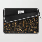 Ancient Egyptian Hieroglyphics Obsidian Copper Laptop Sleeve Gallery Image 2
