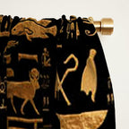 Ancient Egyptian Hieroglyphics Obsidian Copper Window Curtain Gallery Image 2
