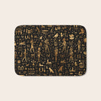 Ancient Egyptian Hieroglyphics Obsidian Copper Bath Mat Gallery Image 1