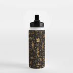 Ancient Egyptian Hieroglyphics Obsidian Copper Water Bottle Gallery Image 2