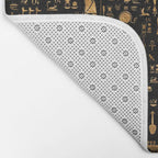 Ancient Egyptian Hieroglyphics Obsidian Copper Bath Mat Gallery Image 2