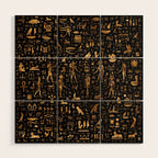 Ancient Egyptian Hieroglyphics Obsidian Copper Wood Wall Art Gallery Image 1