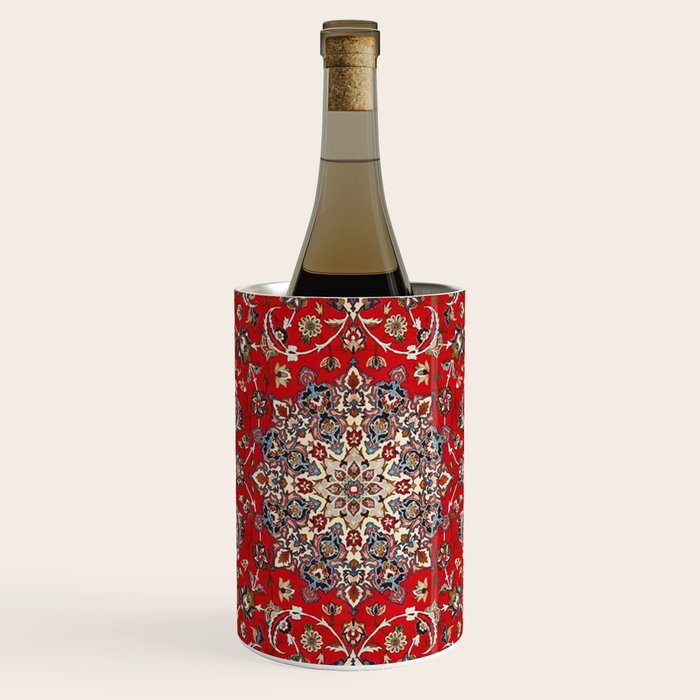 Fine Silk & Wool Isfahan Persian Rug Print Wine Chiller Gallery Image 1