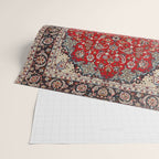 Fine Silk & Wool Isfahan Persian Rug Print Wrapping Paper Gallery Image 2