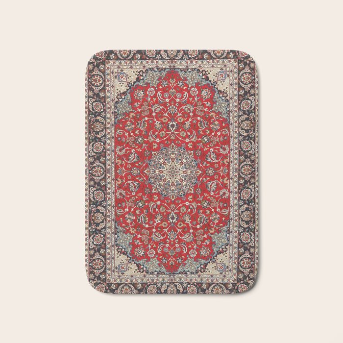Fine Silk & Wool Isfahan Persian Rug Print Bath Mat Gallery Image 1
