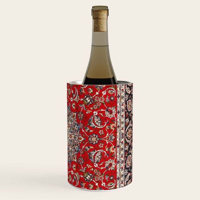 Fine Silk & Wool Isfahan Persian Rug Print Wine Chiller Gallery Image 3