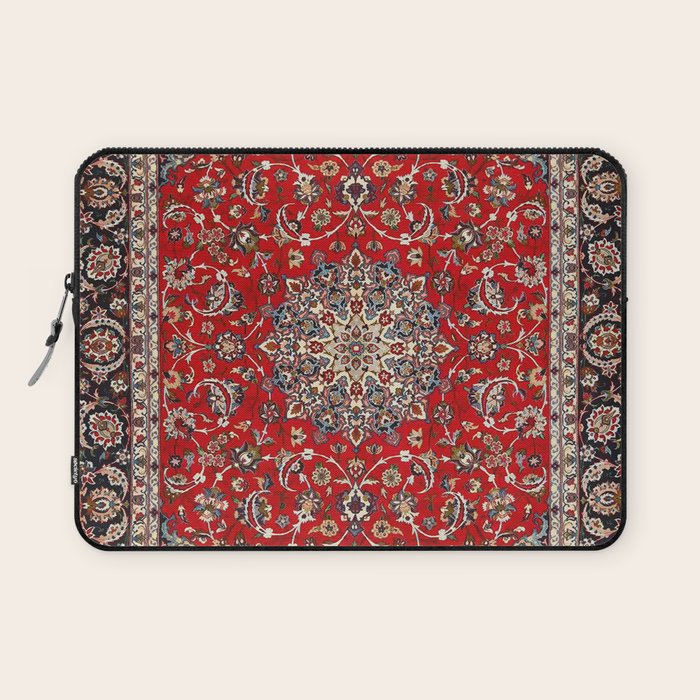 Fine Silk & Wool Isfahan Persian Rug Print Laptop Sleeve Gallery Image 1