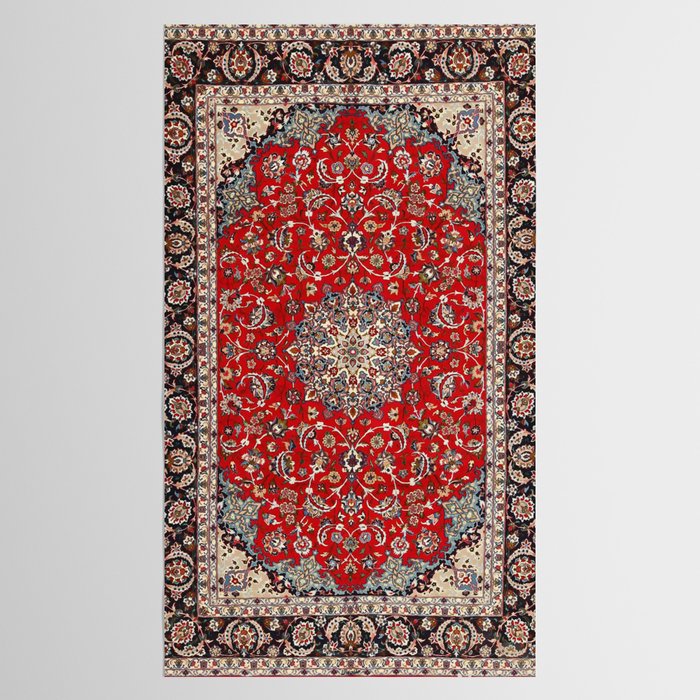 Fine Silk & Wool Isfahan Persian Rug Print Tablecloth Gallery Image 2