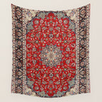 Fine Silk & Wool Isfahan Persian Rug Print Wall Tapestry Gallery Image 4