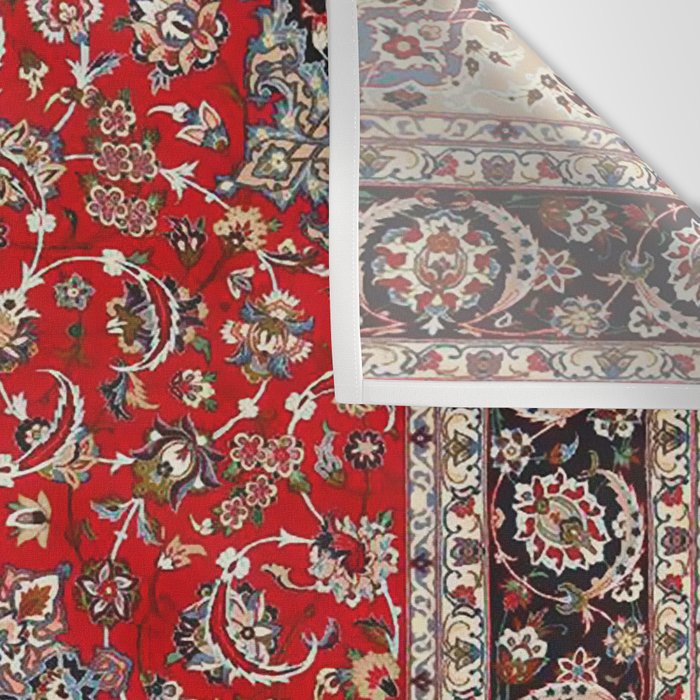 Fine Silk & Wool Isfahan Persian Rug Print Wall Tapestry Gallery Image 3