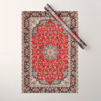 Fine Silk & Wool Isfahan Persian Rug Print Wrapping Paper Gallery Image 1