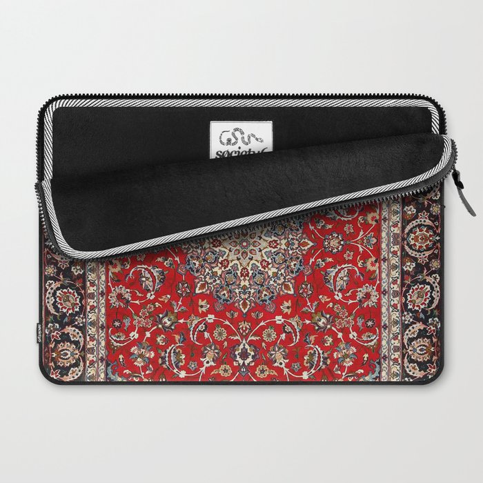 Fine Silk & Wool Isfahan Persian Rug Print Laptop Sleeve Gallery Image 2