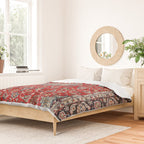 Fine Silk & Wool Isfahan Persian Rug Print Duvet Cover Gallery Image 2