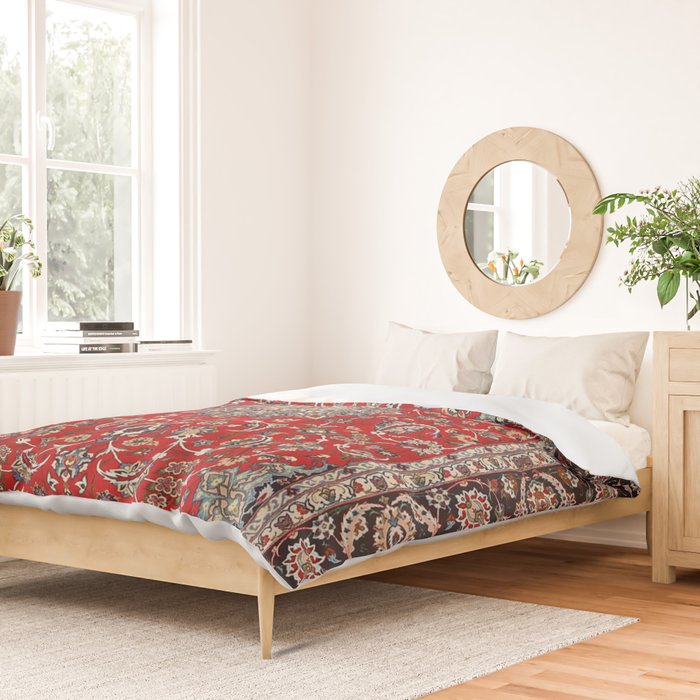Fine Silk & Wool Isfahan Persian Rug Print Duvet Cover Gallery Image 2