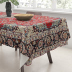 Fine Silk & Wool Isfahan Persian Rug Print Tablecloth Gallery Image 3
