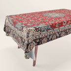 Fine Silk & Wool Isfahan Persian Rug Print Tablecloth Gallery Image 1