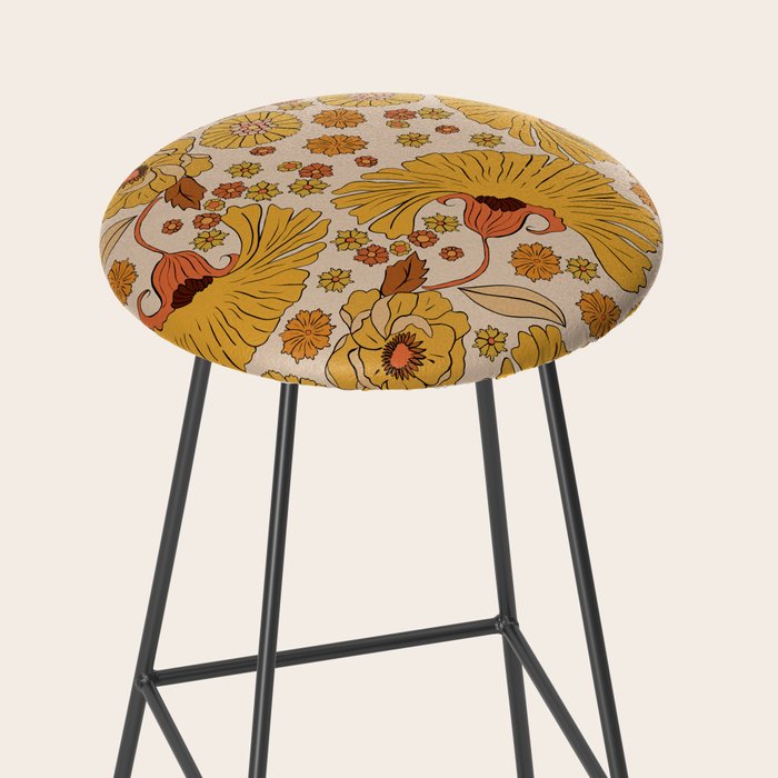 70s Floral Pattern Stool Gallery Image 2