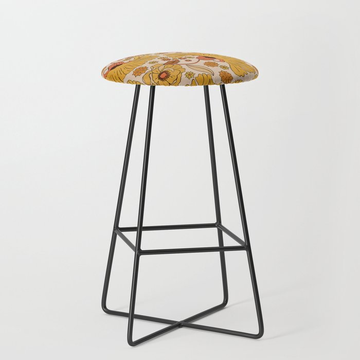 70s Floral Pattern Stool Gallery Image 1