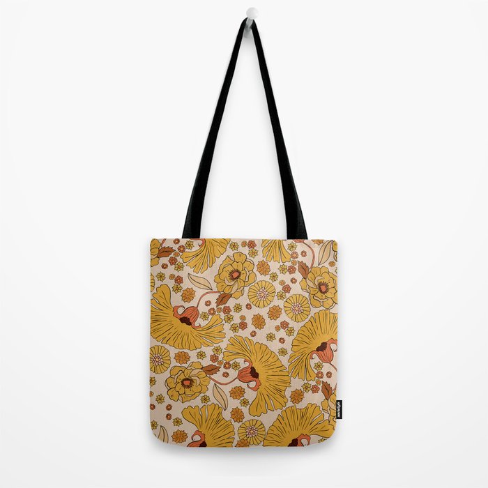 70s Floral Pattern Tote Bag Gallery Image 2