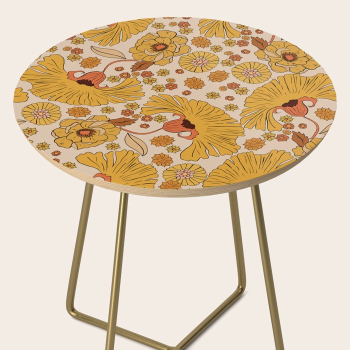 70s Floral Pattern Side Table Gallery Image 2