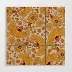 70s Floral Pattern Wood Wall Art Gallery Image 1