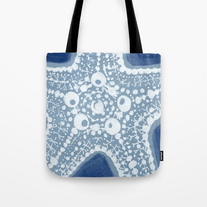 Starfish Blue and White Tote Bag Gallery Image 1
