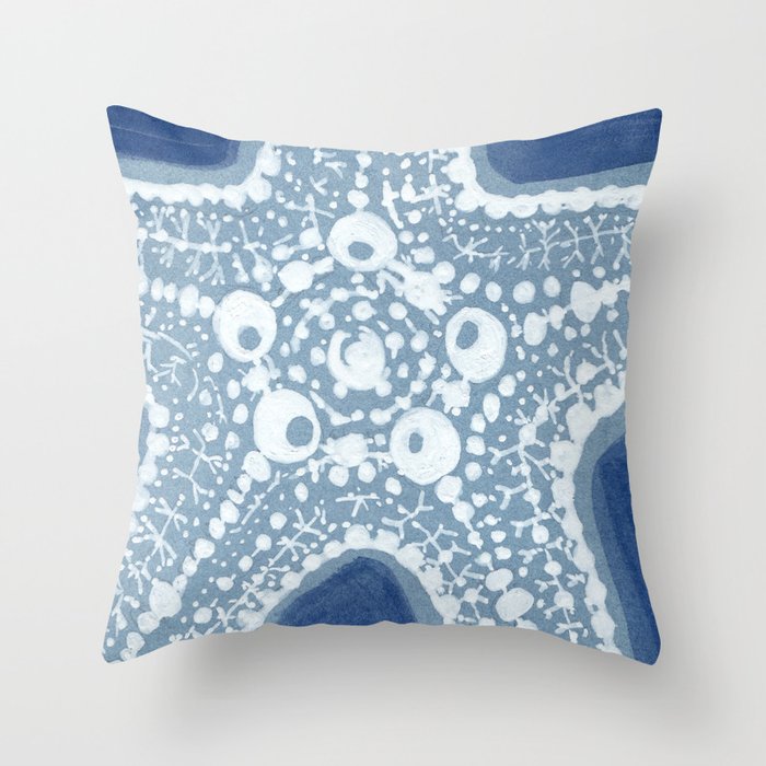 Starfish Blue and White Throw Pillow Gallery Image 6