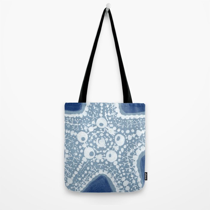 Starfish Blue and White Tote Bag Gallery Image 2