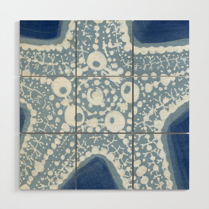 Starfish Blue and White Wood Wall Art Gallery Image 1